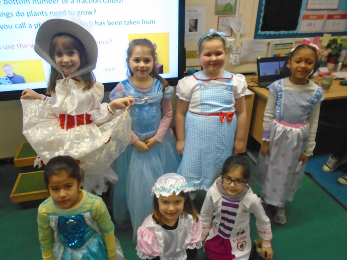 Dressed as characters from book