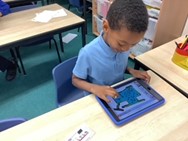 image of pupil on iPad