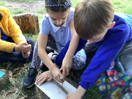 Image of pupil completing outdoor task