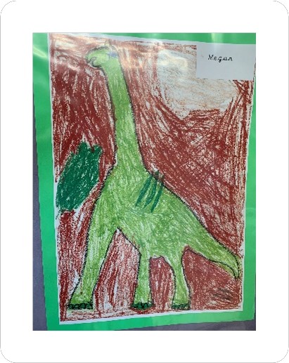 Child's drawing of dinosaur (diplodocus)