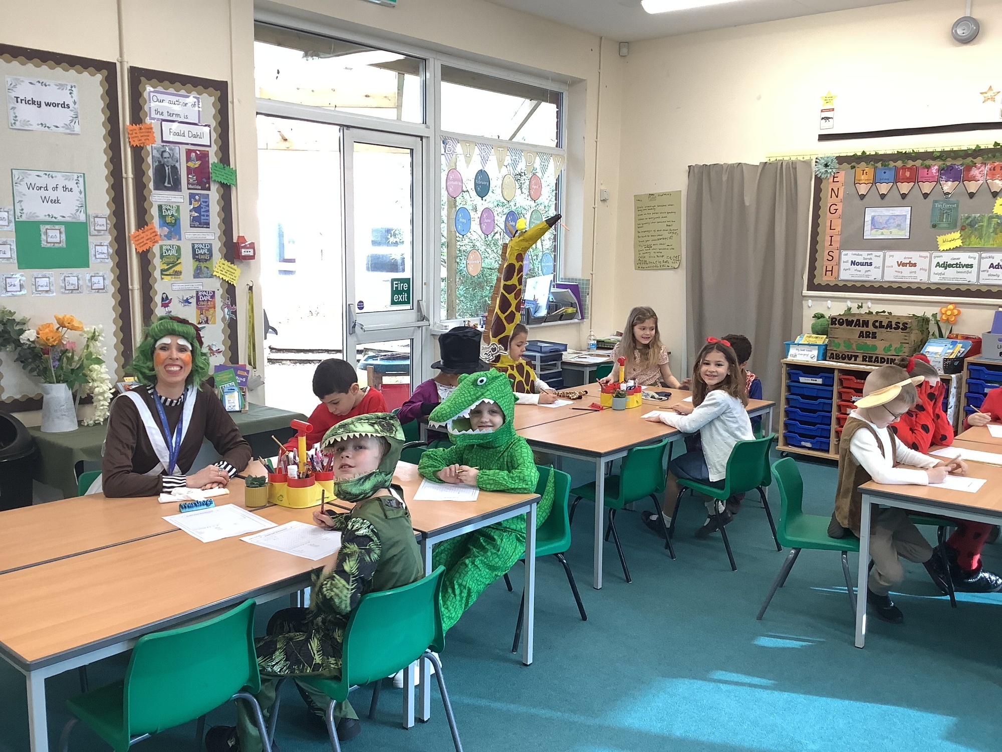 Year 2 staff and children in class dressed up as storybook characters for world book day 24