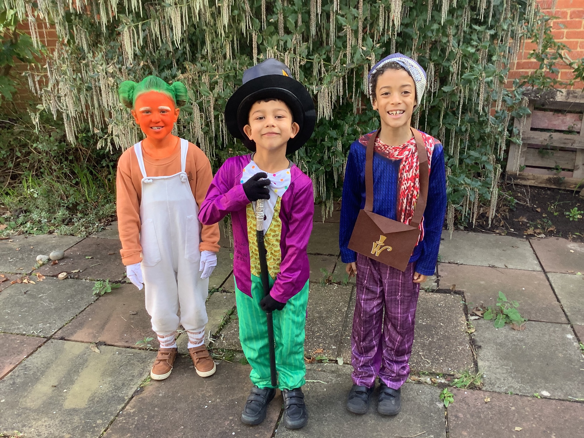 Children dressed as characters from Charlie and the chocolate factory for World Book Day